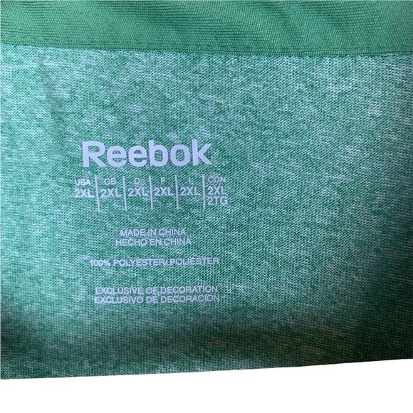 Reebok 100% Polyester Heather Green Golf Polo Men's 2XL - Picture 4 of 4